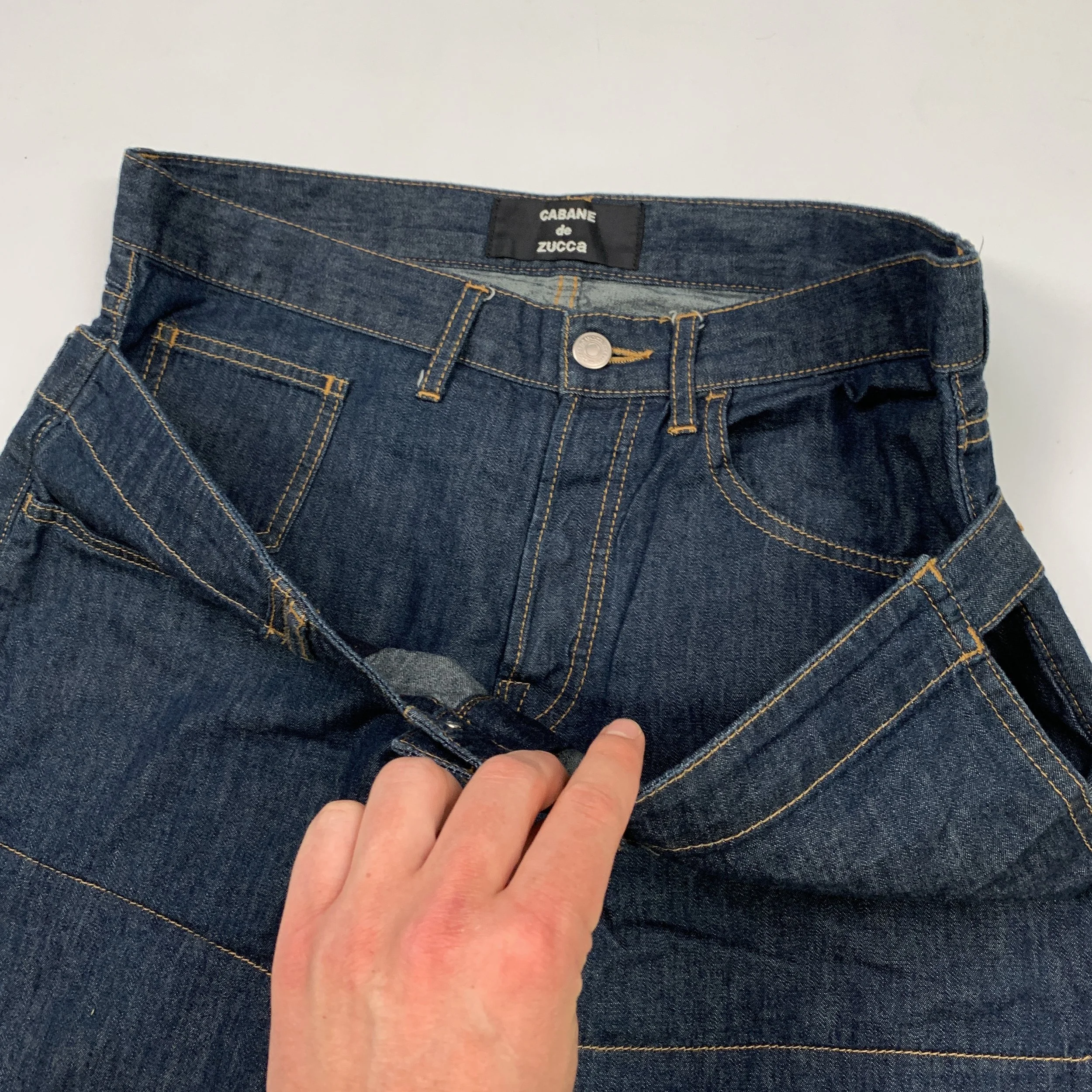 Cabane De Zucca Double Waist Jeans (Dark) — sickboyarchive.